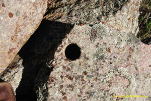 Sutter Buttes hole in rock.